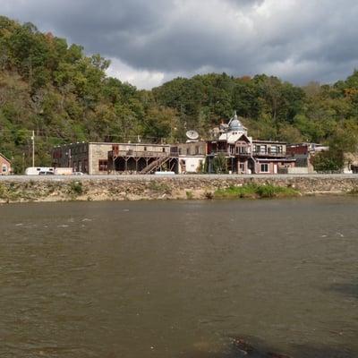 Town of Marshall NC from the park across the bridge