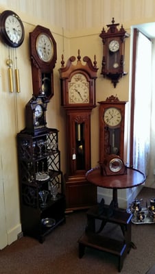 Dozens Of Antique Clocks On Display