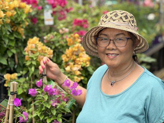 Mom enjoyed all the flowers