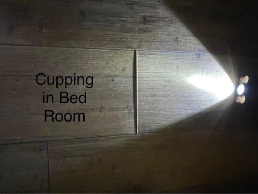 Cupping at seams in bedroom