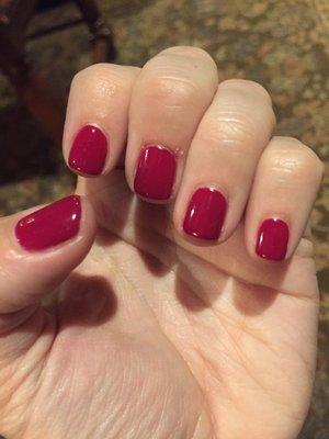 Shellac manicure! Excellent job, lasts several weeks & only $25. Love this place!!