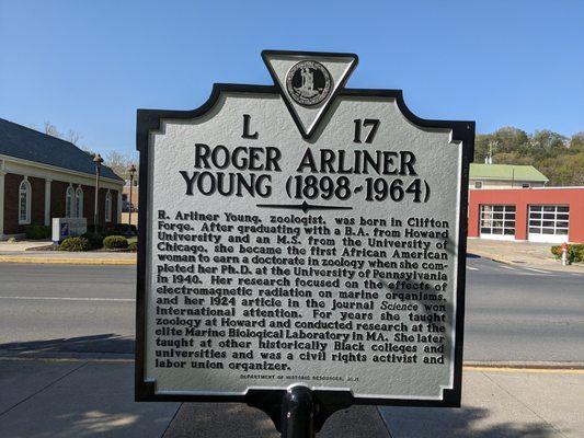 Roger Arliner Young Historical Marker, Clifton Forge