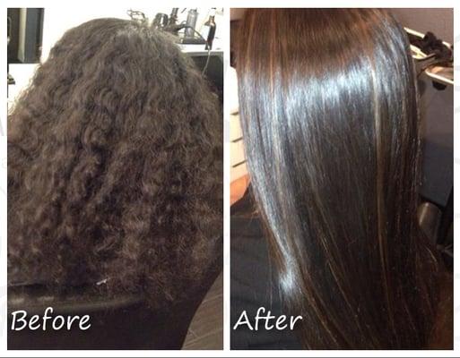 before and after Keratin Smoothing