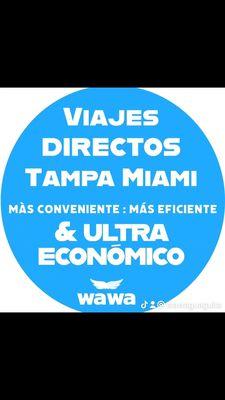 Viajes puerta a puerta desde Tampa FL a Miami FL, precios ultra económicos y un transporte muy seguro!  Te esperamos.