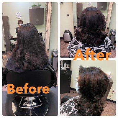 Color, cut and blow out