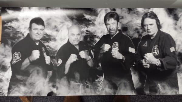 Masters Ken Gallacher, John presti Grand Master  Chuck Norris  & Master Aaron Norris