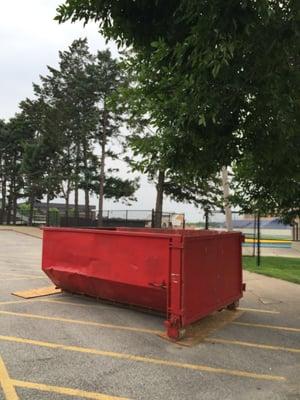 Dumpster at Augustana College in Rock Island, Illinois.