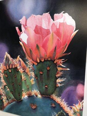 Cacti bloom painting