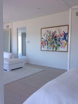 Amazing condo in Westwood, CA. I installed all of the art. Everything was pure white design. Only the art gave the color to each room.