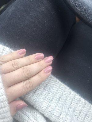 a light nude pink color