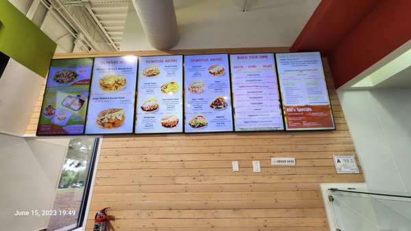 The menu