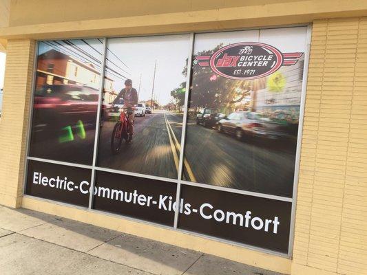 Jax Bicycle Center - Long Beach Window Graphics