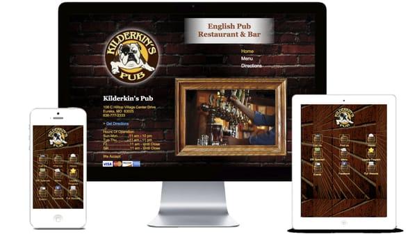 Kilderkins Pub Desktop and Mobile Website