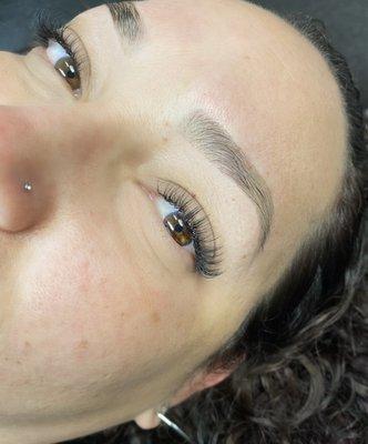 Classic Natural lash set with custom brow tint and wax