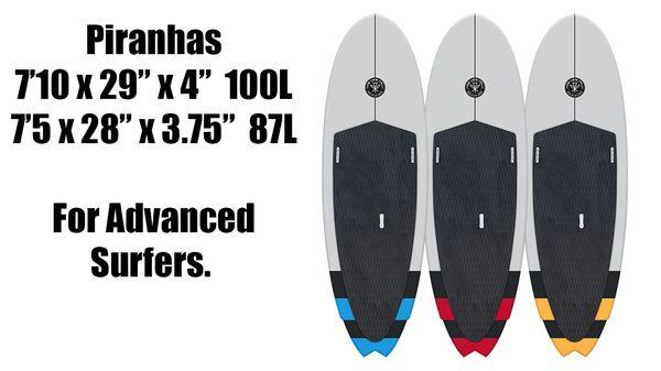 The Piranha is a fast and aggressive SUP designed for advanced surfers.