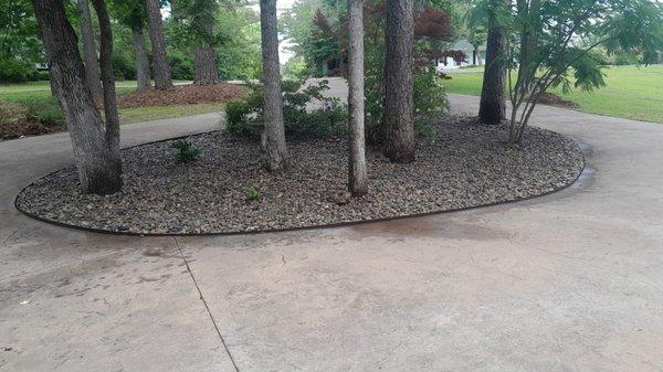 Decorative rock landscaping