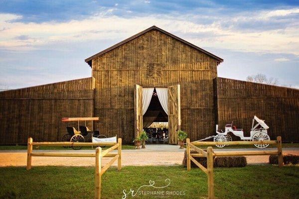 If you're looking for a barn wedding venue in the Southeast, this is it!! They even have a white carriage & horses!!