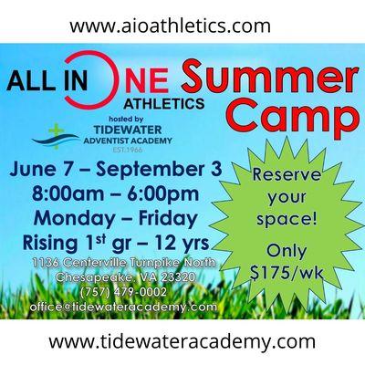 Summer Camp offered by AIO Athletics on the campus of Tidewater Adventist Academy