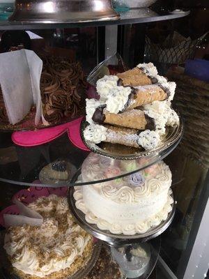 Cannolis and cakes