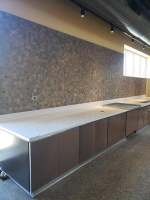 Installed tile backslash