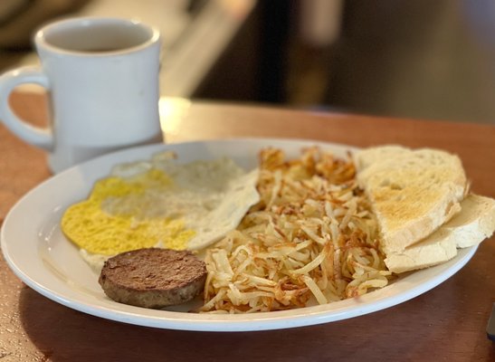 The Early Bird with Hash Browns & Coffee