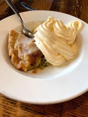 Rhubarb pie with ice cream