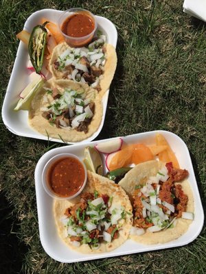 Tacos from Danny's Tacos, Santa Monica style.