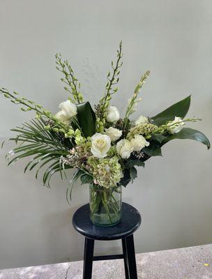 Sympathy flower arrangement