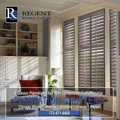 Plantation shutters Chicago by Regent Window Fashions.