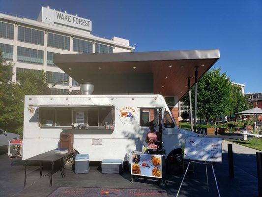 Set up and ready for the crowd in Bailey Park Winston-Salem