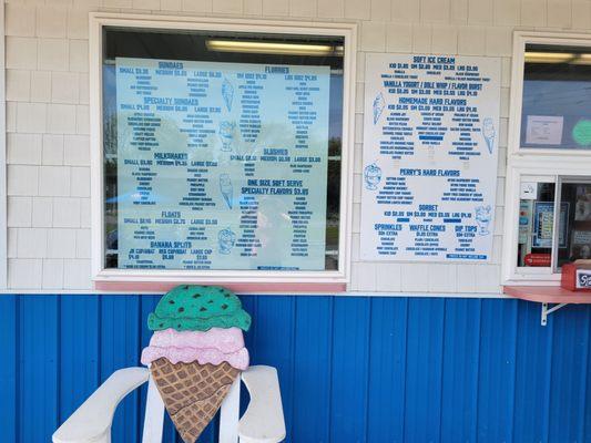 Super Cream Dairy Bar menu...and one of their cute chairs