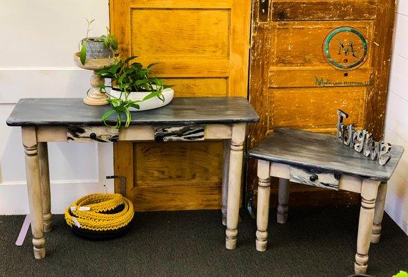 Refinished console and side table