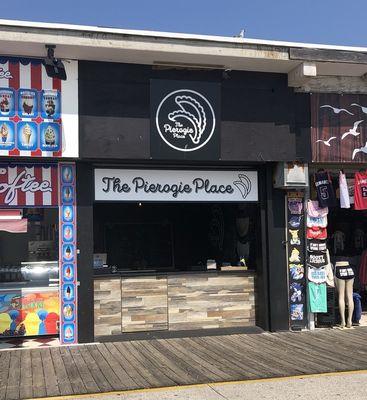 The first Pierogie Place location on the Wildwood boardwalk (as you're heading from south to north) near the Convention Center.