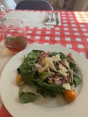 Spinach, mushroom salad so fresh