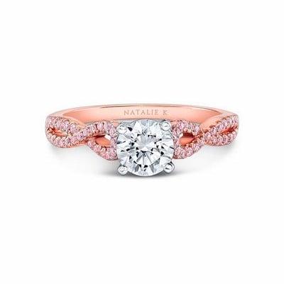 Natalie K white and pink diamond engagement ring