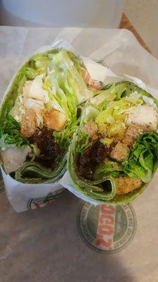 Spinach chicken ceasar wrap