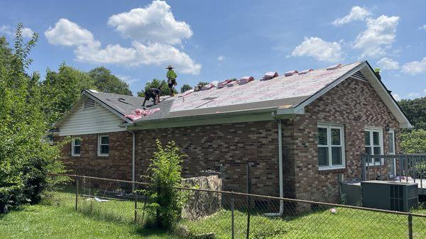 Installing new shingles