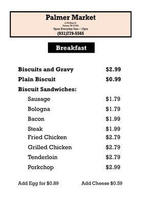 Breakfast Menu