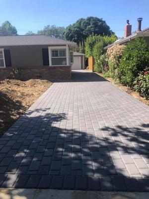 Driveway pavers installed