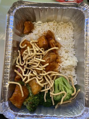 Oriental Chicken Bowl- seasonal special.  Embarrassingly small portion...chicken was very dry- all 6 chunks of it!