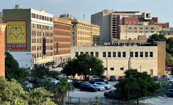 Downtown San Antonio, as seen from within the Tobin Center Parking Garage.