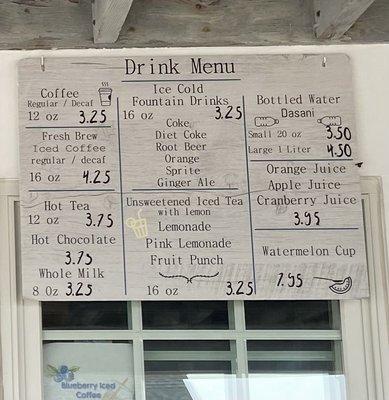 Drink menu