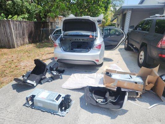 Replacing hybrid high voltage battery on hyundai sonata.