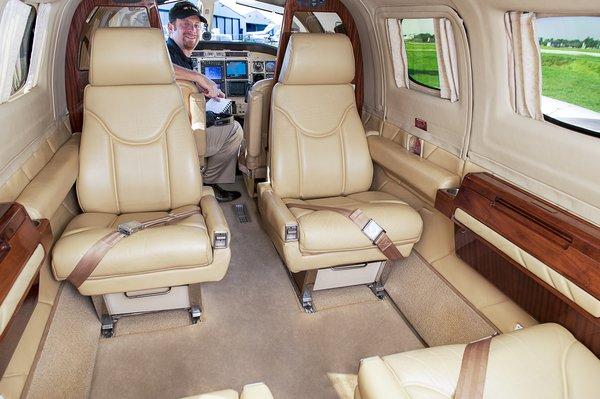 The spacious interior of the Cessna C441