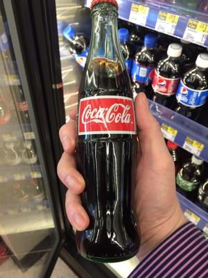 Glass bottle Coca-Cola. So much sweeter.