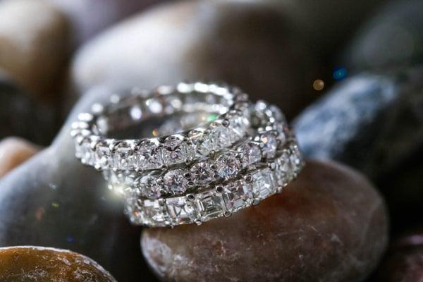 Glorious diamond eternity bands in all shapes and sizes from B&J Fine Jewelry