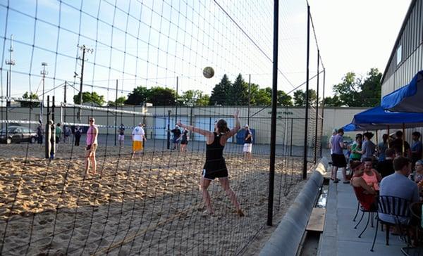 Playing sand volleyball in Minneapolis!