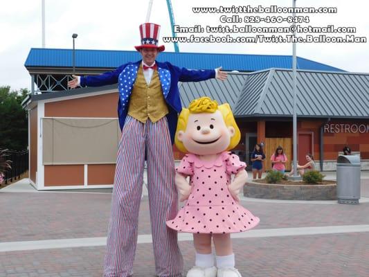 Stilt Walking at Carowinds