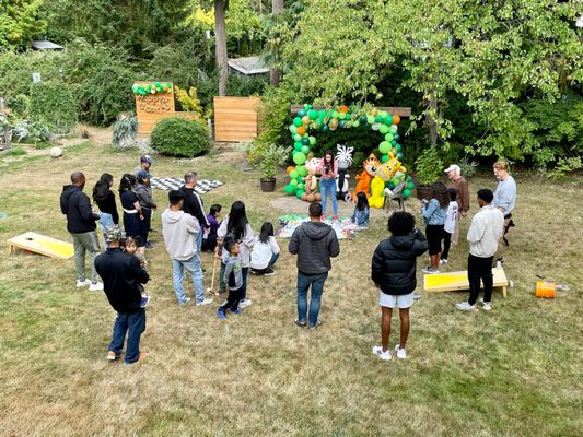 Friends and Family gather for a child's birthday.