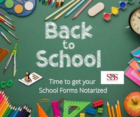 Back To School, It's that time of the Year.

I'm available to notarize School Forms